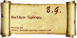 Balázs Gyöngy névjegykártya